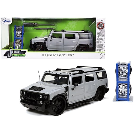 Endless Games Hummer H2 Gray with Extra Wheels Just Trucks Series 1 by 24 Scale Diecast Model Car EN3462763